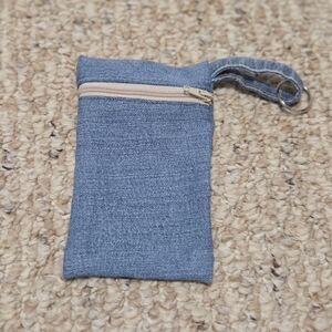 Blue Upcycled Denim Zipper Pouch
